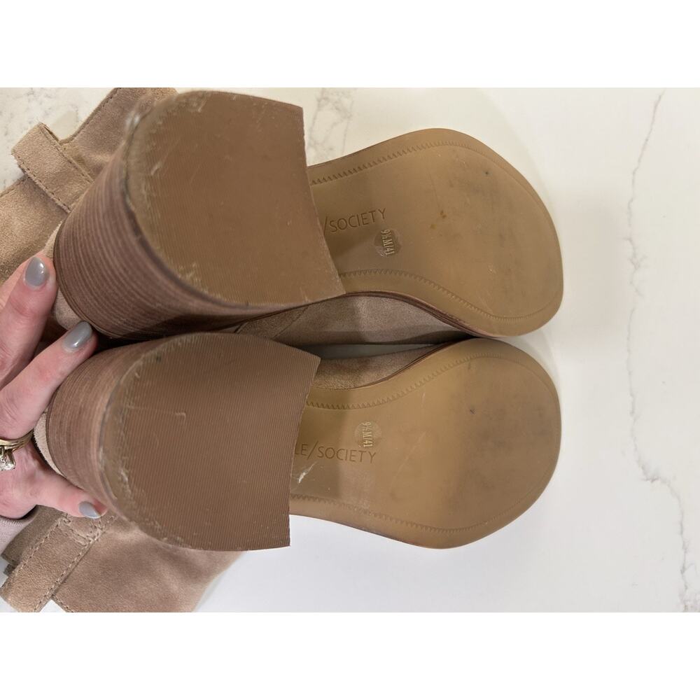 Sole Society Shoes Women’s Sz 9.5M Tawny Brown Oiled Suede Leather Ankle Boots - Picture 8 of 13